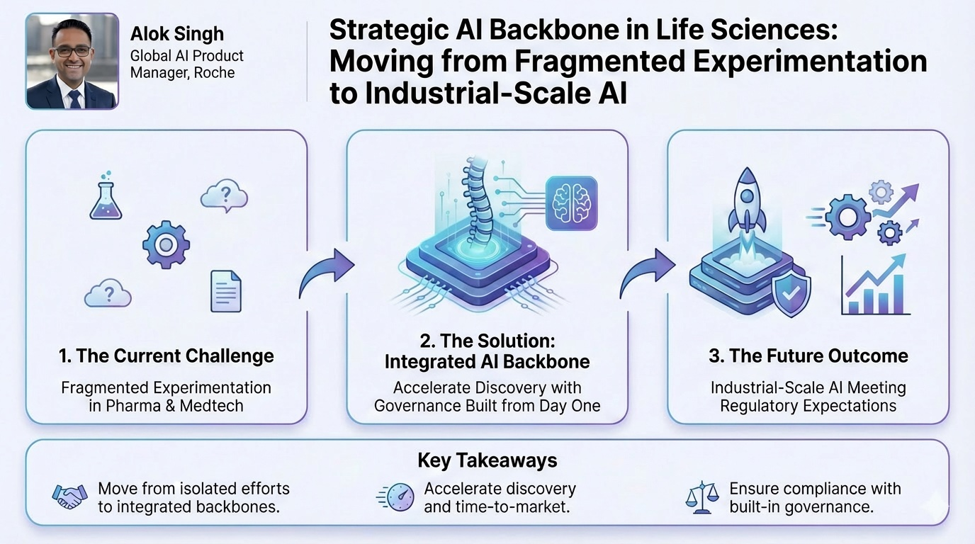 Strategic AI Backbone in Life Sciences infographic